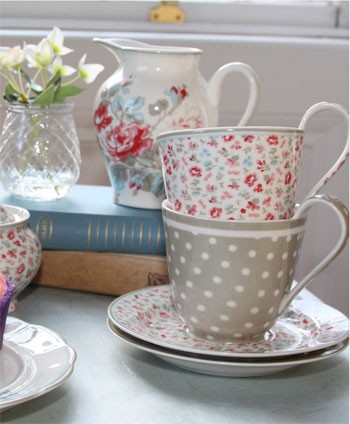 Cup set and creamer