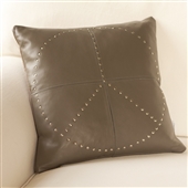 Leather Cushion - Studded Leather - Peace