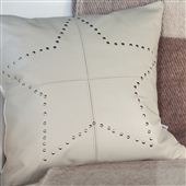 Leather Cushion - Studded Leather - Star