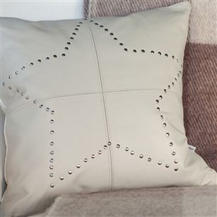 Bedroom | Scatter Cushions | Leather Cushion - Studded Leather - Star