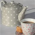 Naomi Beige Teapot - Polka Dot