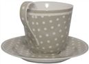 Gifts | Vintage Kitchen | Vintage Style Cup and Saucer-Spot Beige