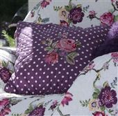 Quilted Cushion Cover - Naomi Plum with Embroidery