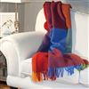 Living Room | Sofa Throws & Blankets | Colourful Check Wool Throw With Fringing