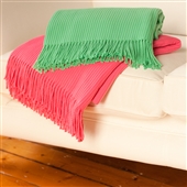 Ribbed Throw With Fringing