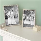 LARGE Rope Edge Silver Plated Picture Frame