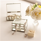 Set of Two Clear Glass Storage Boxes