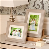 SMALL Whitewash Wood Grey Picture Frame