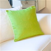 Lime Green Cushion Cover With White Piping