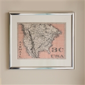 Framed Print of Postage Stamp Style Map 3